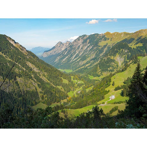 Valley Stillachtal near Oberstdorf in the Allgau-Germany-Bavaria White Modern Wood Framed Art Print by Zwick, Martin