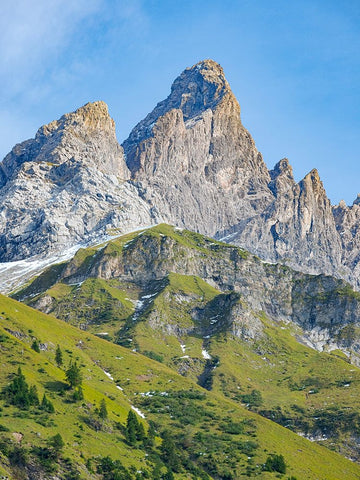 Mount Trettachspitze in the Allgau Alps-Germany-Bavaria Black Ornate Wood Framed Art Print with Double Matting by Zwick, Martin
