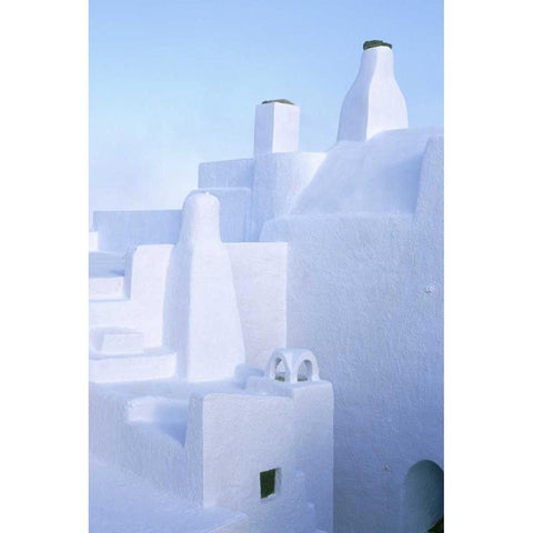 Greece, Santorini Chimneys of medieval homes Black Modern Wood Framed Art Print by Noble Gardner, Nancy