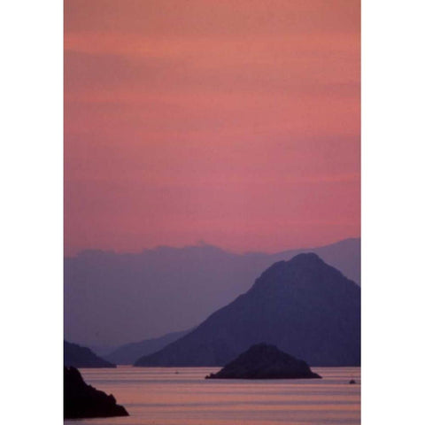 Greece, Island of Hydra, small islands at sunset White Modern Wood Framed Art Print by Noble Gardner, Nancy