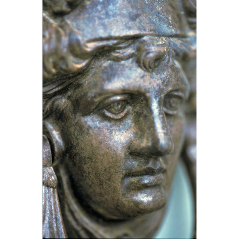 Greece, Patmos, Chora Head of the god Apollo White Modern Wood Framed Art Print by Noble Gardner, Nancy