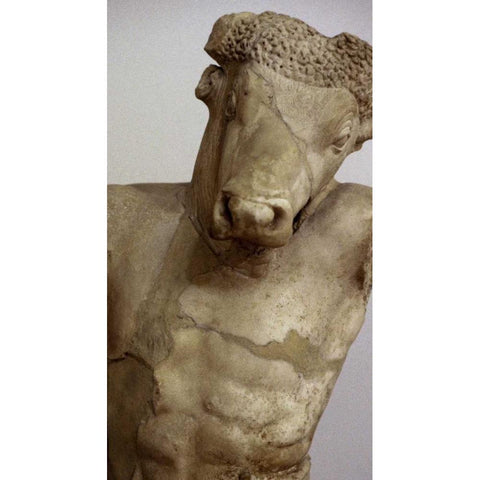 Greece, Athens Classical marble Minatour statue Black Modern Wood Framed Art Print with Double Matting by Noble Gardner, Nancy
