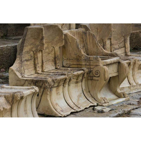 Greece, Athens, Acropolis Theater of Dionysos Black Modern Wood Framed Art Print by Young, Bill