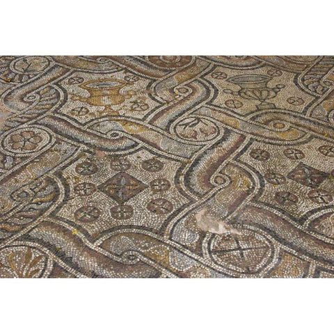 Greece, Athens Ornate mosaic floor Gold Ornate Wood Framed Art Print with Double Matting by Young, Bill