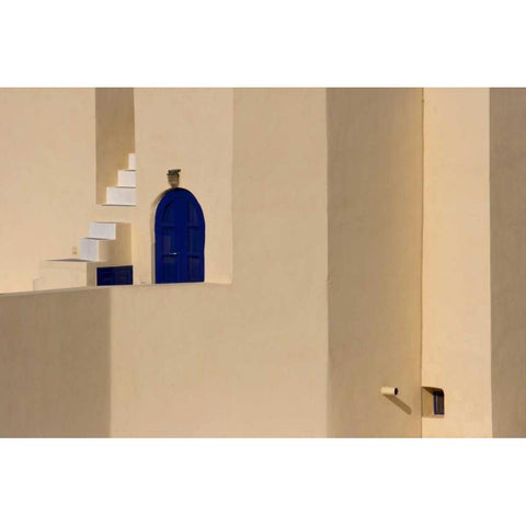 Greece, Santorini, Thira, Oia Building exterior Black Modern Wood Framed Art Print with Double Matting by Young, Bill