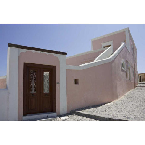 Greece, Santorini, Thira, Oia Villa with door Gold Ornate Wood Framed Art Print with Double Matting by Young, Bill