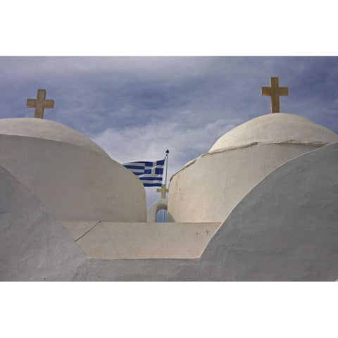 Greece, Cyclades, Vathi Greek Orthodox church White Modern Wood Framed Art Print by Noble Gardner, Nancy