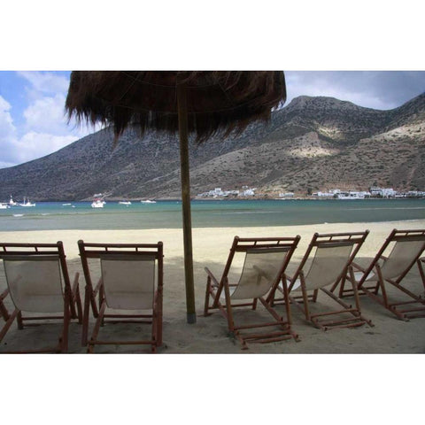 Greece, Cyclades, Sifnos Beach in Sifnos harbor Gold Ornate Wood Framed Art Print with Double Matting by Noble Gardner, Nancy