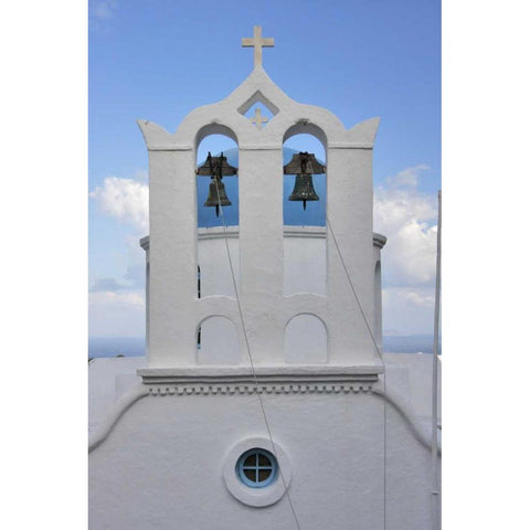Greece, Sifnos, Apollonia Cycladic bell tower Black Modern Wood Framed Art Print with Double Matting by Noble Gardner, Nancy