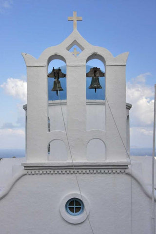 Greece, Sifnos, Apollonia Cycladic bell tower Black Ornate Wood Framed Art Print with Double Matting by Noble Gardner, Nancy