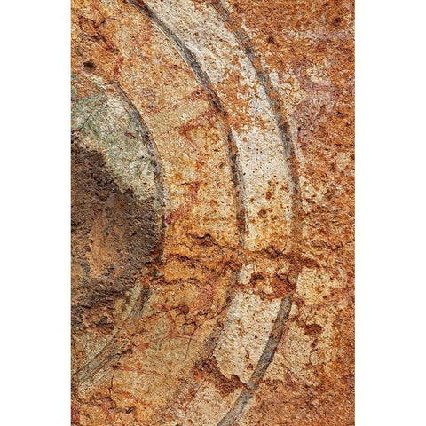 Greece-Philippi Details of painting at ancient ruins of Basilica  Black Modern Wood Framed Art Print with Double Matting by Jaynes Gallery