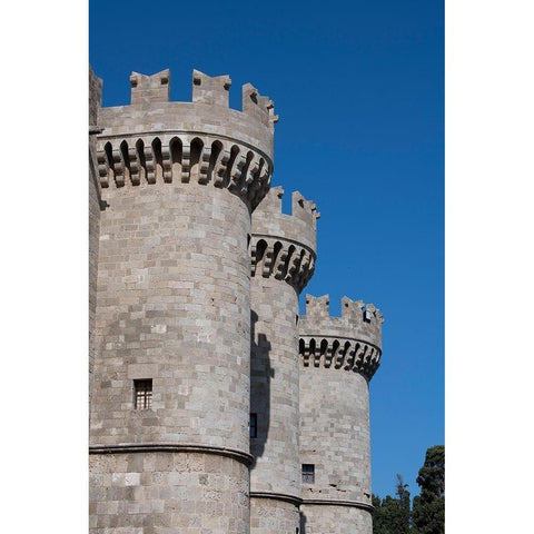 Greece-Rhodes Medieval Old Town (UNESCO) The Palace of the Grand Master Black Modern Wood Framed Art Print by Hopkins, Cindy Miller