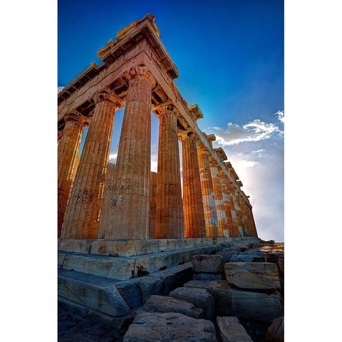 Parthenon on the Acropolis in Athens-Greece Black Modern Wood Framed Art Print by Steve Mohlenkamp