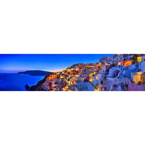 Santorini-Greece on the Mediterranean Sea Gold Ornate Wood Framed Art Print with Double Matting by Steve Mohlenkamp