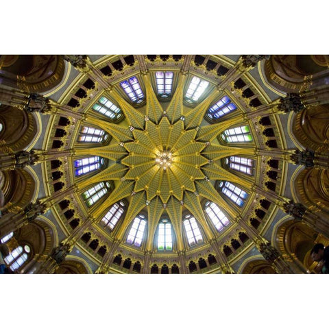 Hungary, Budapest Parliament Building interior Black Modern Wood Framed Art Print by Zuckerman, Jim