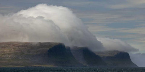 Iceland, Patreksfjordur A spectacular cloud bank White Modern Wood Framed Art Print with Double Matting by Grall, Don