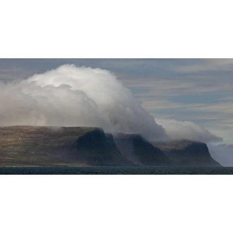 Iceland, Patreksfjordur A spectacular cloud bank Black Modern Wood Framed Art Print by Grall, Don