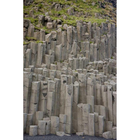 Iceland Columnar basalt formations White Modern Wood Framed Art Print by Grall, Don