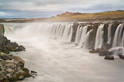 Iceland, Jokulsargljufur NP Selfoss Waterfall Black Ornate Wood Framed Art Print with Double Matting by Grall, Don