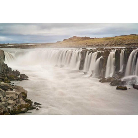 Iceland, Jokulsargljufur NP Selfoss Waterfall Black Modern Wood Framed Art Print by Grall, Don