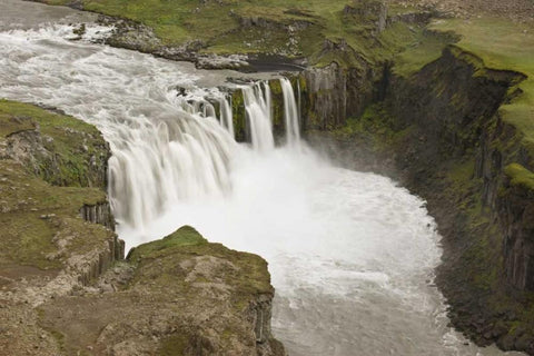 Iceland Hafragilsfoss waterfall Black Ornate Wood Framed Art Print with Double Matting by Grall, Don