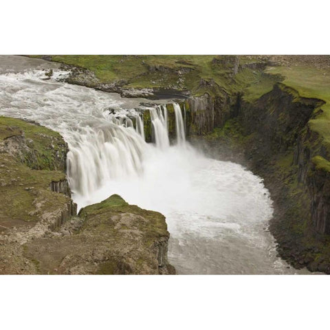Iceland Hafragilsfoss waterfall Gold Ornate Wood Framed Art Print with Double Matting by Grall, Don