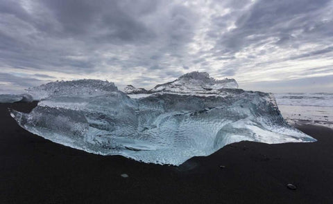 Iceland Iceberg piece from Jokulsarlon Lagoon Black Ornate Wood Framed Art Print with Double Matting by Young, Bill