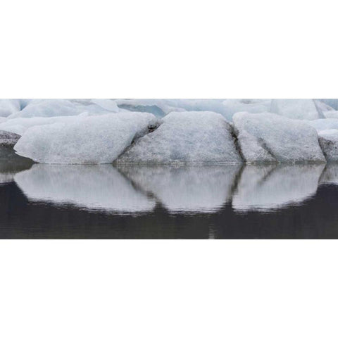 Iceland Fjallsjokull Glacier reflects in water Black Modern Wood Framed Art Print with Double Matting by Young, Bill