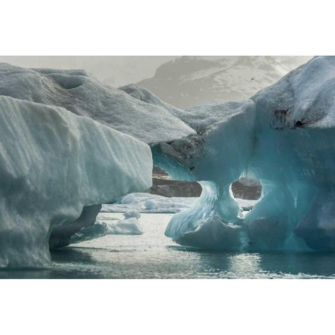 Europe, Iceland, Jokusarlon Iceberg formations Black Modern Wood Framed Art Print with Double Matting by Illg, Cathy and Gordon