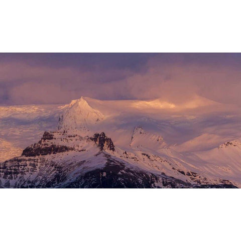 Iceland Landscape of glacier at sunset Black Modern Wood Framed Art Print by Young, Bill