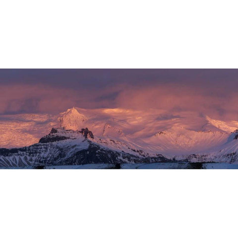 Iceland Landscape of glacier at sunset Black Modern Wood Framed Art Print by Young, Bill