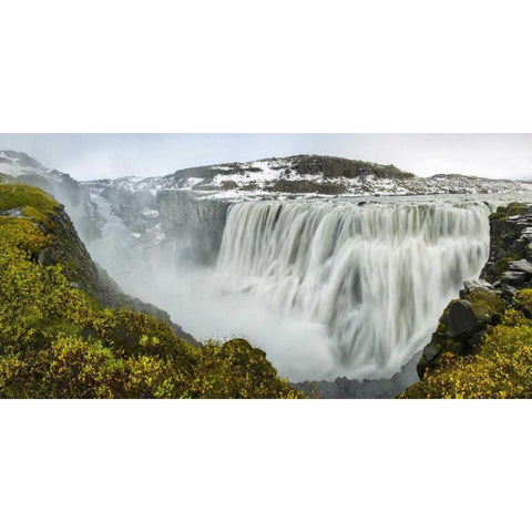 Iceland, Dettifoss Scenic of waterfall White Modern Wood Framed Art Print by Kirkland, Dennis