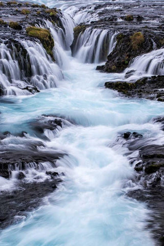 Iceland, Bruarfoss Waterfalls flow into river Black Ornate Wood Framed Art Print with Double Matting by Kirkland, Dennis