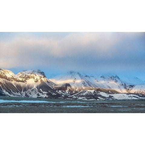 Iceland-Golden Circle Winter landscape at sunrise Black Modern Wood Framed Art Print with Double Matting by Jaynes Gallery