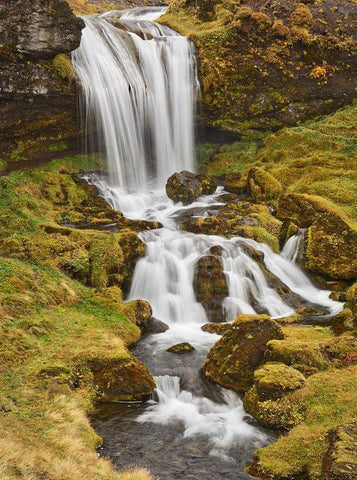 Sheep Falls-Iceland Black Ornate Wood Framed Art Print with Double Matting by Ford, John