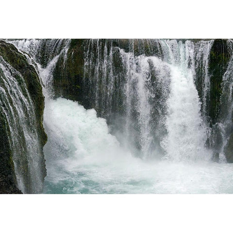 Sigoldu Waterfall-Iceland Black Modern Wood Framed Art Print with Double Matting by Su, Keren