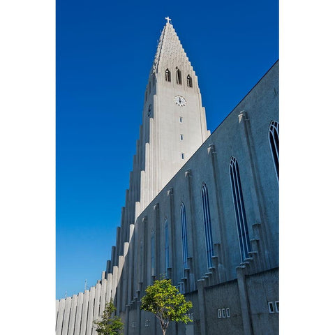 Hallgrimskirkja church-Reykjavik-Iceland Black Modern Wood Framed Art Print with Double Matting by Su, Keren
