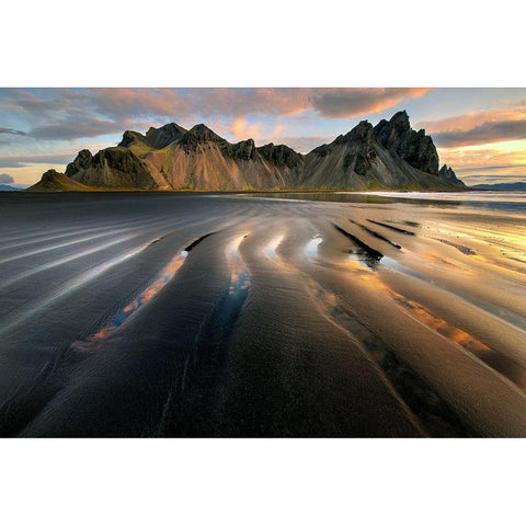 Vestrahorn beach near Hofn in the southeast of Iceland Black Modern Wood Framed Art Print with Double Matting by Steve Mohlenkamp