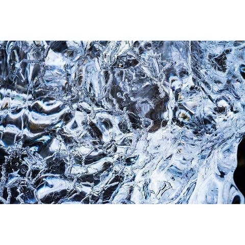 Abstract ice patterns background Diamond Beach Jokulsarlon Glacier Lagoon Vatnajokull National Park White Modern Wood Framed Art Print by Perry, William