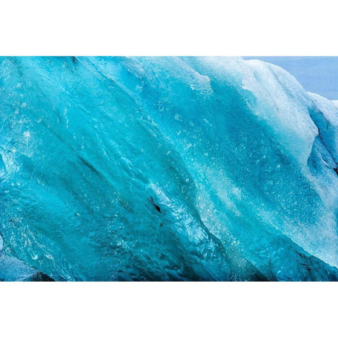 Iceberg close-up Diamond Beach Jokulsarlon Glacier Lagoon Vatnajokull National Park Black Modern Wood Framed Art Print by Perry, William