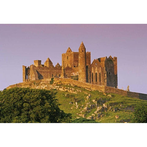 Ireland, Co Tipperary Rock of Cashel fortress White Modern Wood Framed Art Print by Flaherty, Dennis