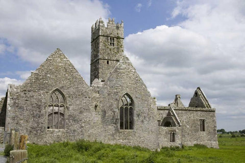 Ireland, Galway Monastery Ross Errilly Friary White Modern Wood Framed Art Print with Double Matting by Kaveney, Wendy