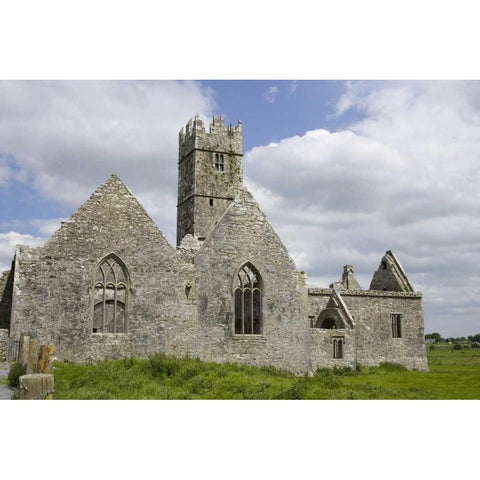 Ireland, Galway Monastery Ross Errilly Friary Black Modern Wood Framed Art Print by Kaveney, Wendy