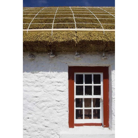 Ireland Replica of a thatched-roof cottage White Modern Wood Framed Art Print by Kaveney, Wendy
