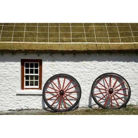 Ireland, Gleann Cholm Chille Tatch-roof cottage Gold Ornate Wood Framed Art Print with Double Matting by Kaveney, Wendy