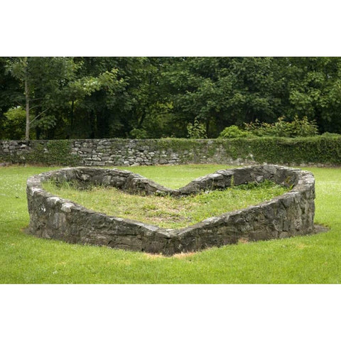 Ireland, Kinvara A heart-shaped stone wall Gold Ornate Wood Framed Art Print with Double Matting by Kaveney, Wendy