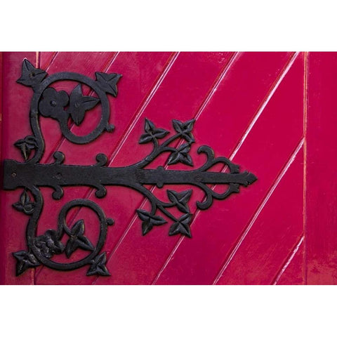 Ireland, Ennis Close up of door hing detail Black Modern Wood Framed Art Print by Kaveney, Wendy