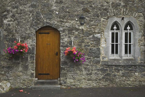 Ireland, Adare Entrance to Trinitarian Monastery White Modern Wood Framed Art Print with Double Matting by Flaherty, Dennis