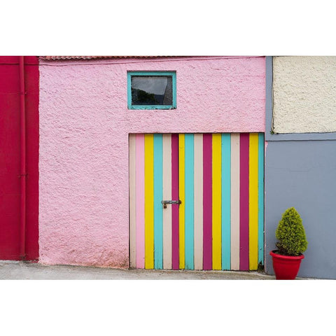 Europe-Ireland-Eyeries-Exterior of colorful house Black Modern Wood Framed Art Print by Jaynes Gallery