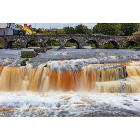 Ennistymon Falls on the Cullenagh River in Ennistymon-Ireland Gold Ornate Wood Framed Art Print with Double Matting by Haney, Chuck